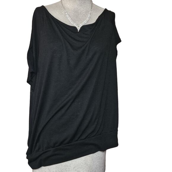 Black Cold Sholder Tee Size 2X - Picture 1 of 3
